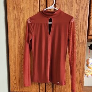 DKNY Terracotta Long Sleeve Blouse